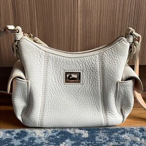 Dooney & Bourke Ivory Pebbled Leather Shoulder Bag